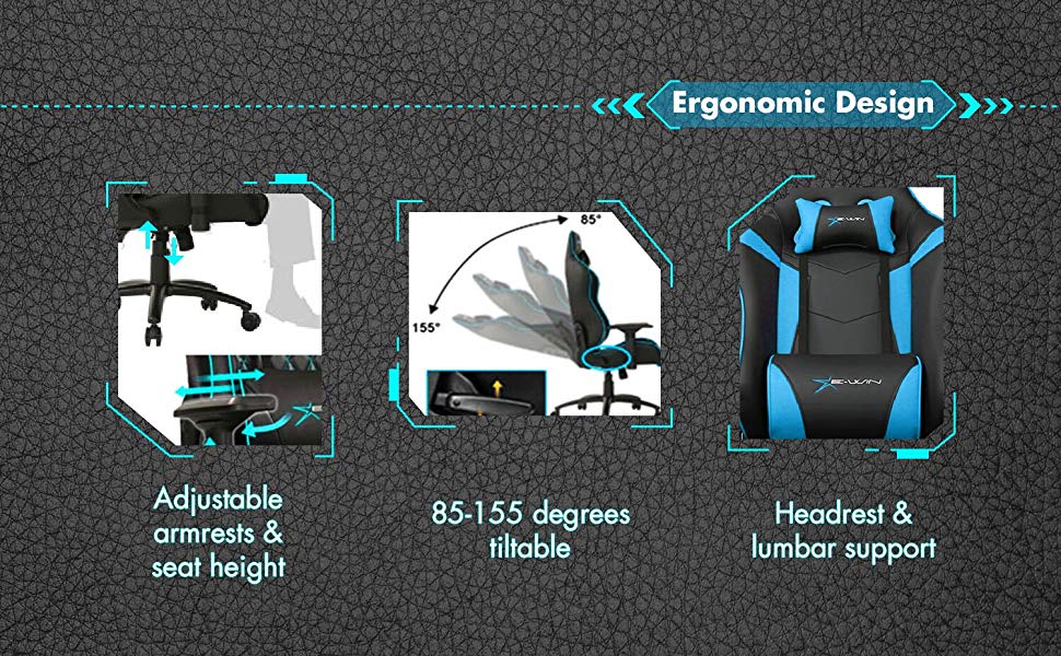 Gaming Chair Review: Ewin Knight Series Ergonomic PC Gaming Chair For Back Support