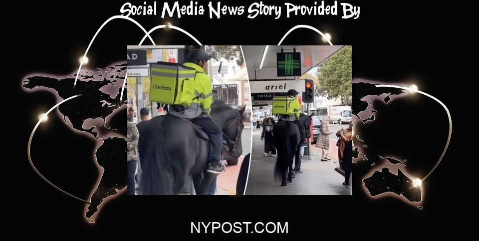 Social Media News: UberEats employee delivering food on horseback takes social media by storm: 'No horsing around' - New York Post